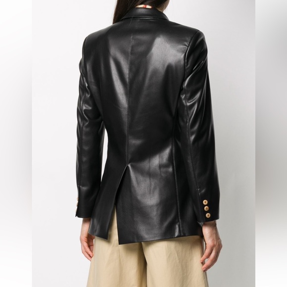 Nanushka Blair Wrap Front Vegan Leather Blazer - Picture 10 of 13